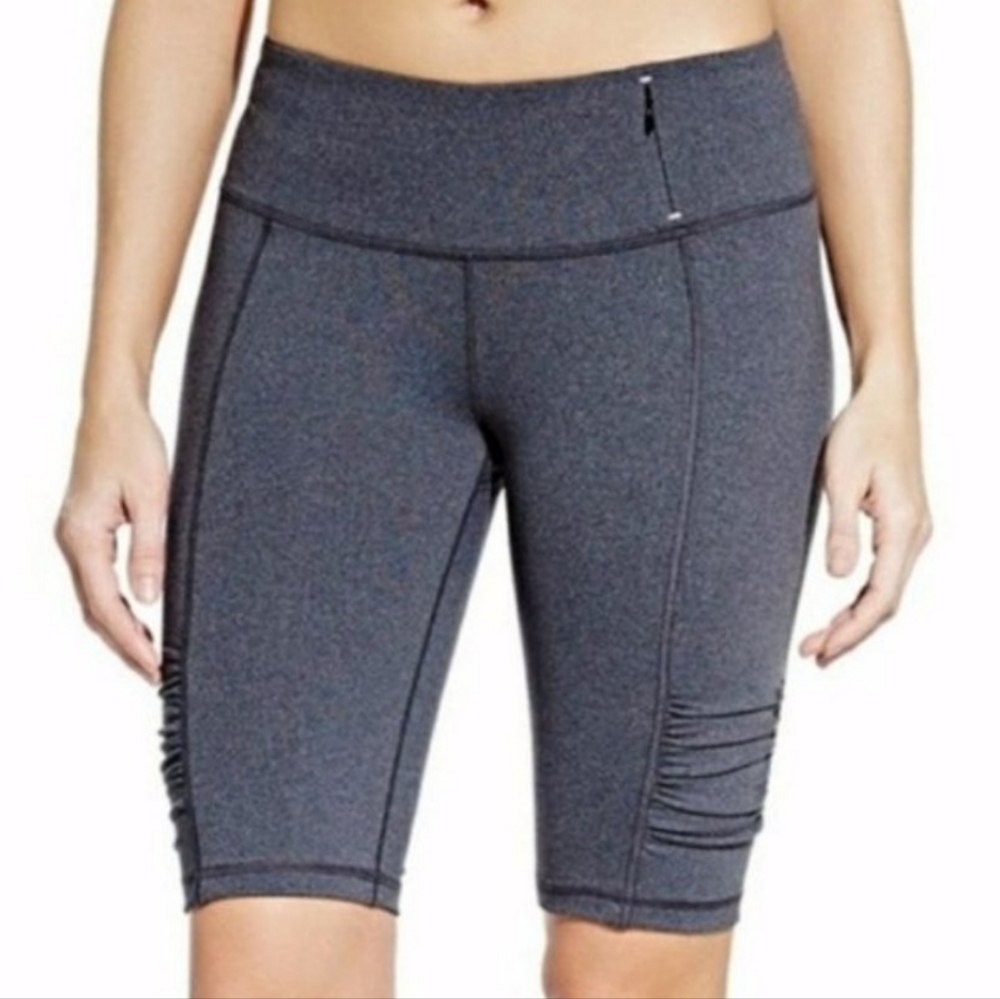 Calia Carrie Underwood Gray Athletic Bike Shorts Active Zip Pocket Size XSmall